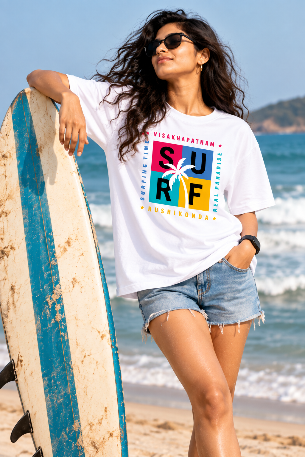 Rushikonda Surfing Time Unisex T-Shirt