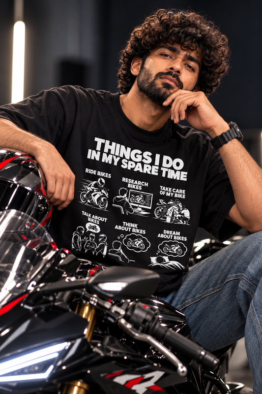 Things I Do in My Spare Time – Bike Men's Oversized T-Shirt