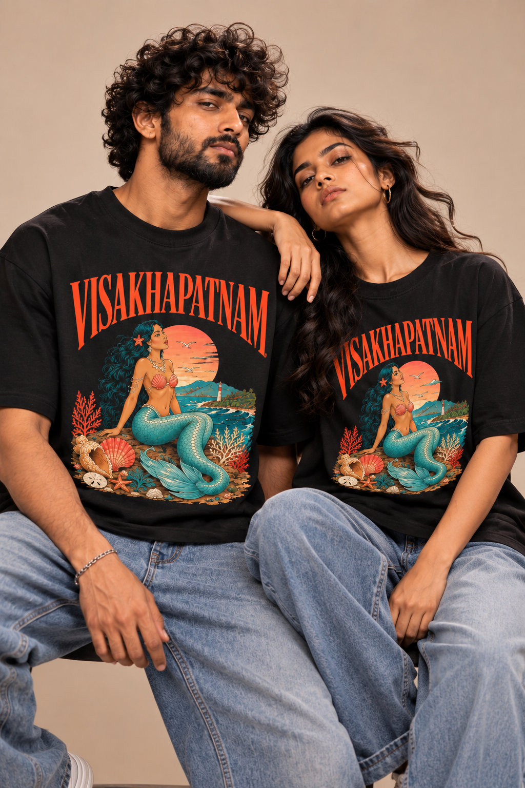 Visakhapatnam Mermaid Oversized T-Shirt
