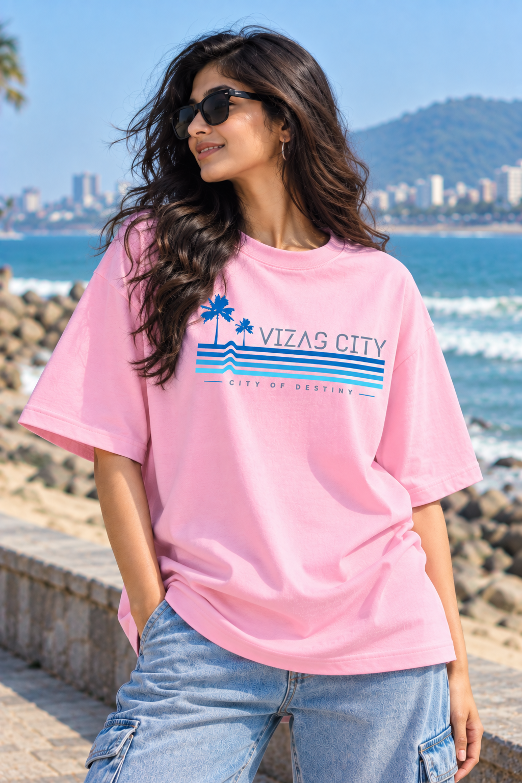 Vizag City – City of Destiny Unisex Oversized T-Shirt